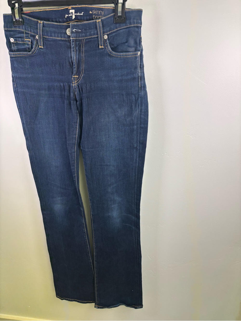 7 FOR ALL MANKIND JEANS WOMEN 28
BLUE DENIM SKINNY BOOTCUT DISTRESSING COTTON